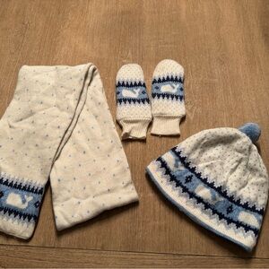 Blue and White Kids Winter Accessory Set
